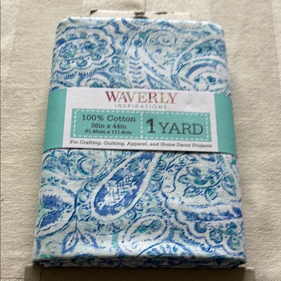 Waverly Other - Waverly Inspirations Teal and White  Paisley Fabric 1 Yard